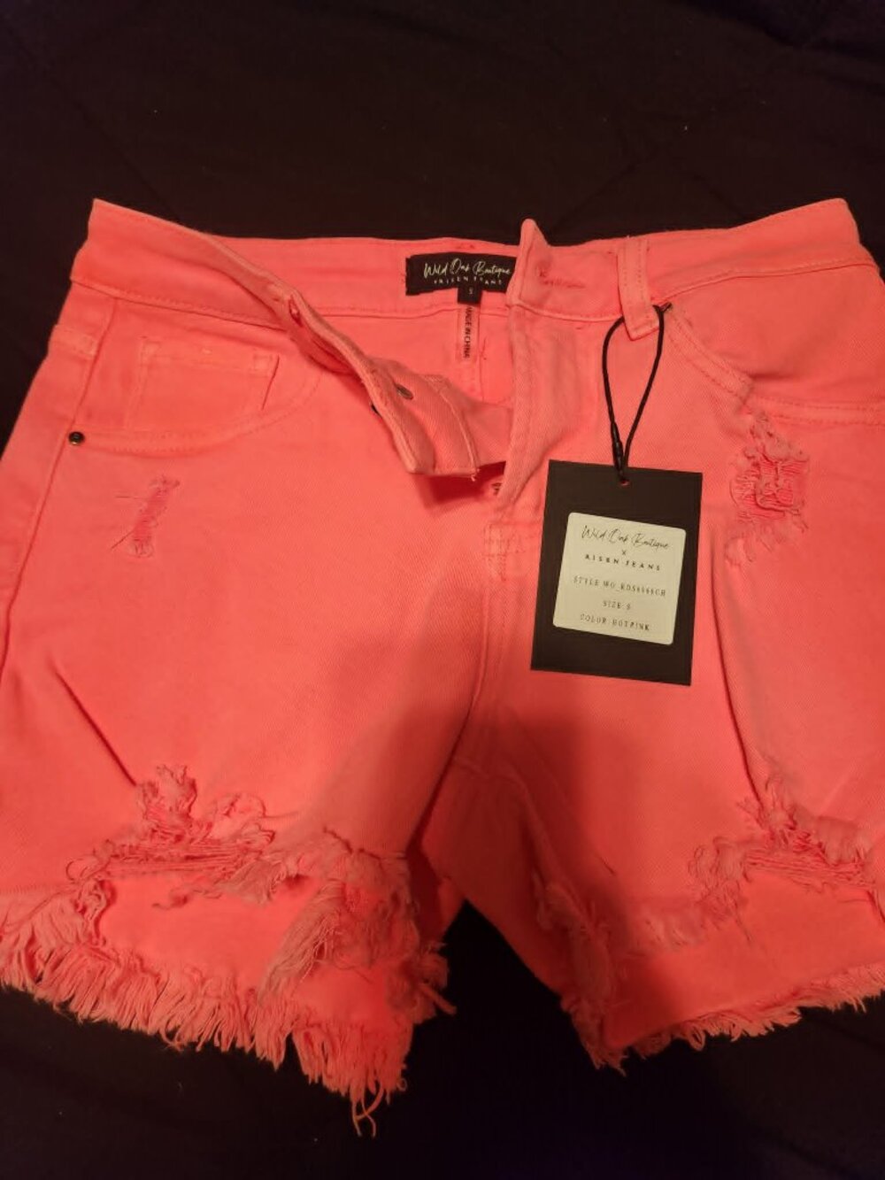 Neon Pink Risen Cut Off Shorts NWT Size Small